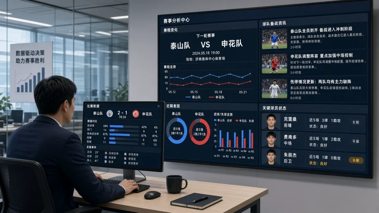 企业分析人员通过多终端查看足球赛事数据与资讯