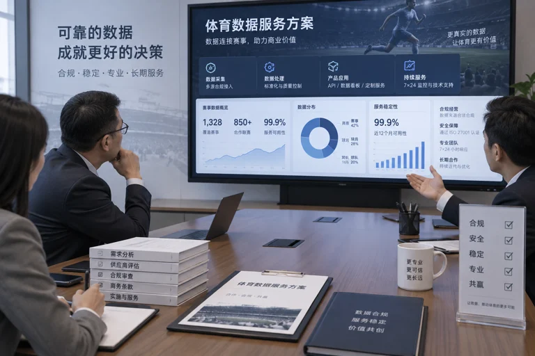 企业采购负责人查看赛事数据服务流程示意